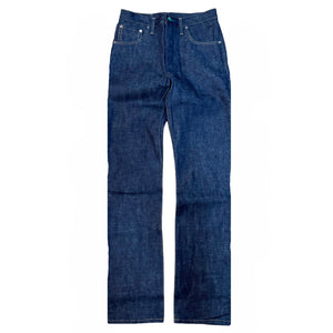 Pair of blue jeans on a white background