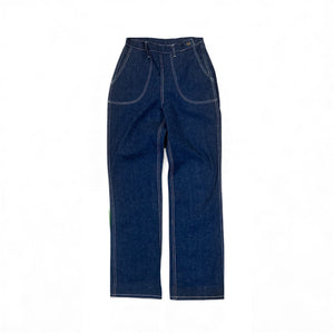 Pair of blue jeans on a white background